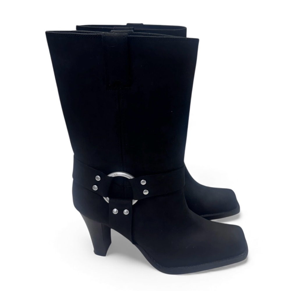 Michael Kors Harness Elegant Black Women's Square Toe Boots Size 9M